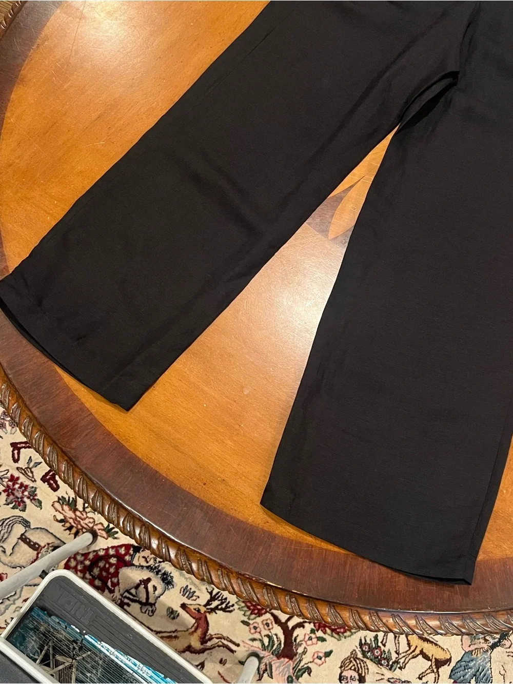 NWT H&M Women’s Linen Blend Pleated Wide Leg Trousers Black US 2 High Waisted